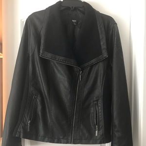 Faux leather moto style jacket sz XXL